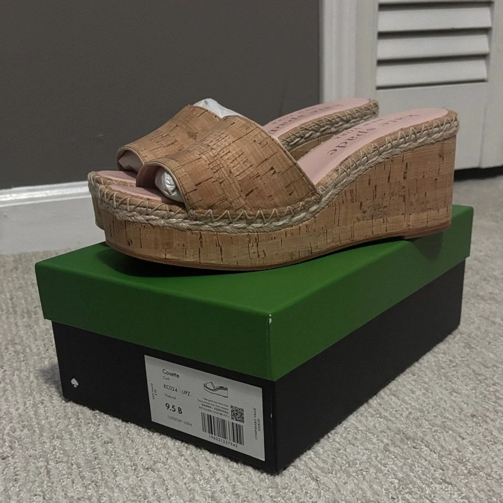 Kate Spade Cosette Cork Wedge Sandals - Picture 1 of 5